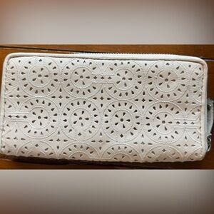 Coach Maggie Ivory Laser Cut Leather Wallet